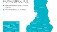 Suomen korkeakoulut kartalla. 