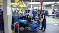 Mersuntekoa Uudenkaupungin autotehtaalla.