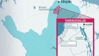 Kartta Utsjoen varausalueesta.