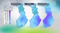 Vuorokauden sademäärä kesäkuun lopussa. 