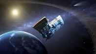 Maapallo, avaruus ja asteroideja.