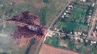 Heinäkuun 22. päivä julkaistu satelliittikuva näyttä HM17-lennon putoamispaikan Itä-Ukrainassa.