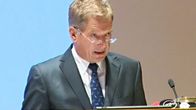 Tasavallan presidentti Sauli Niinistö suurlähettiläspäivillä tiistaina.