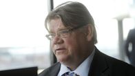 Timo Soini perussuomalaisten eduskuntaryhmän kesäkokouksessa Helsingissä, 27. elokuuta 2014. 