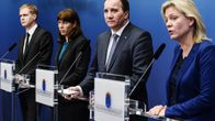 Ruotsin pääministeri Stefan Löfven (toinen oik.) piti tiedotustilaisuuden 2. joulukuuta. 