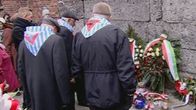 Auschwitzin vapautumisen 70-vuotisseremonia seppeleenlasku