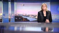 Ranskan äärioikeistolaisen Kansallisen rintaman johtajan Marine Le Pen Ranskan TF1-uutiskanavan iltauutisissa 9. huhtikuuta 2015.