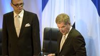 Eduskunnan puhemies Juha Sipilä (vas) ja tasavallan presidentti Sauli Niinistö valtiopäivien avajaisissa Helsingin Finlandia-talolla keskiviikkona 29. huhtikuuta 2015.