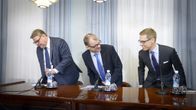 Timo Soini, Juha Sipilä ja Alexander Stubb.