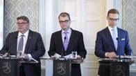Timo Soini, Juha Sipilä ja Alexander Stubb.