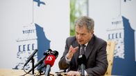 Tasavallan Presidentti Sauli Niinistö tapasi lehdistöä ennen Kultaranta-keskustelujen avausta tasavallan presidentin kesäasunnolla Kultarannassa Naantalissa 14. kesäkuuta.