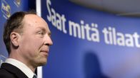 Europarlamentaarikko Jussi Halla-aho perussuomalaisten tiedotustilaisuudessa Helsingissä maanantaina