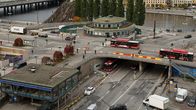 Slussenin liittymä Tukholmassa.