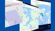 Ruutukaappauksia Nokian Here-karttapalvelusta.