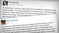Kuvakaappaus Olli Immosen ja Erkki Tuomiojan kirjoituksista Facebookissa.