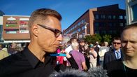 Alexander Stubb (kok.) Rovaniemellä Lordin aukiolla 18.8.2015