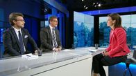 Vihreiden puheenjohtaja Ville Niinistö ja SDP:n eduskuntaryhmän puheenjohtaja Antti Lindtman Ylen A-studiossa keskiviikkona.