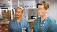 Kätilöt Nina Heinikoski ja Raakel Shapcott (oik.) haastateltavina syyskuun 16. päivä A-studiossa.