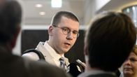 Sebastian Tynkkynen perussuomalaisten eduskuntaryhmän kokouksessa Helsingissä torstaina 8. lokakuuta.
