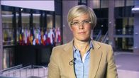 Maria Stenroos suorassa Brysselistä.
