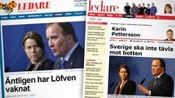 Kuvakaappaukset AftonBladetin ja Expressenin sivuilta.