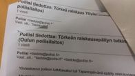 Oulun poliisi tiedotti törkeän raiskauksen epäillystä Tapaninpäivän aikaan.