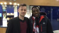Oululaisen jalkapalloseura Herculeksen puheenjohtaja Juho Syrjä ja valmentaja Daniel Amokachi