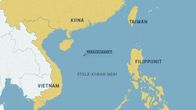 Kartta Etelä-Kiinan merestä - karttaan on merkitty keskelle Paracelsaaret. 