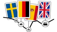 Grafiikka, jossa Ruotsin, saksan, Espanjan ja Britannian liput.