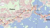 Reittikartta, Länsimetro, asemat, linjakartta 