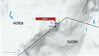 Haltin huippu 1331 mpy on Norjan puolella Kåfjordin kunnassa. Suomen korkein kohta 1324 on Haltin rinteellä rajapyykillä 303B.