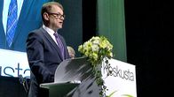 Juha Sipilä Keskustan puoluekokouksessa Seinäjoella 10. kesäkuuta.