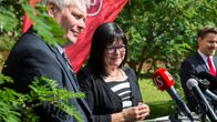 Antti Rinne ja Maria Tolppanen Helsingissä keskiviikkona.