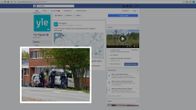 Yla Kajaanin Facebooki-sivut, kuvakaappaus, Yle Kajaanin Facebook-sivuille linkattiin sunnuntaina kuva Otanmäen pidätystilanteesta.