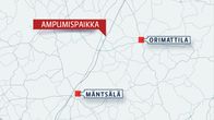 Kartta, jossa ampumispaikka.