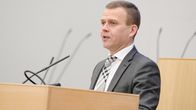 Petteri Orpo Eduskunnan täysistunnossa.
