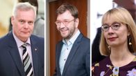Vasemmalta oikealle: Antti Rinne, Timo Harakka, Tytti Tuppurainen