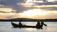 The midnight sun in northern Finland.