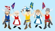 Onnelliset pohjoismaalaiset -piirros