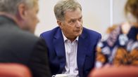 Sauli Niinistö Yle Radio 1:n presidentin kyselytunnilla Helsingissä lauantaina.