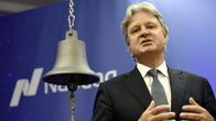 Nordean konsernijohtaja Casper von Koskull Nordean kellonsoittotilaisuudessa Helsingin Pörssitalossa 1. lokakuuta.