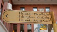 Pörssiklubin kyltti Helsingin Pörssitalossa.