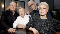 The Voice of Finland laulukilpailun tähtivalmentajat Olli Lindholm (vas.), Redrama, Toni Wirtanen ja Anna Puu