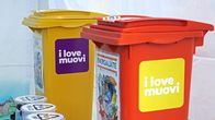 I love muovi -kiertue ja jäteastiat.