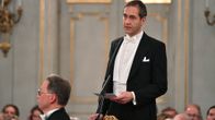 Mats Malm puhuu Ruotsin akatemian kokouksessa joulukuussa 2018.