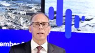 Nordea Bank Oyj:n uusi konsernijohtaja Frank Vang-Jensen tiedotustilaisuudessa Helsingissä torstaina.