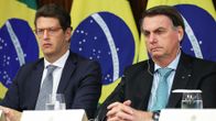Brasilian ympäristöministeri Ricardo Salles ja presidentti Jair Bolsonaro Yhdysvaltain presidentin Joe Bidenin järjestämässä etähuippukokouksessa torstaina 22. huhtikuuta.
