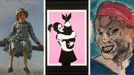 Repin: Pyryharakka, Banksy: Bomb hugger ja Dylan: Woman with Scarf.
