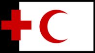 Punaisen Ristin ja Punaisen Puolikuun logoista tehty grafiikka. 