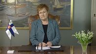 Tarja Halonen pitämässä Uuden Vuoden puhettaan